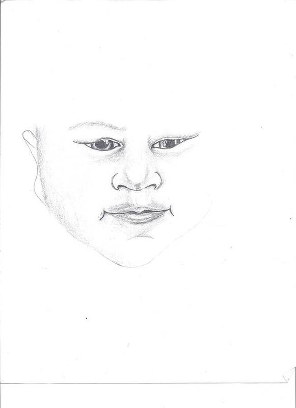 Pencil Baby Love Mom Dad Hate Life New World Elgin Wade Art Print featuring the drawing Baby by Wade Elgin