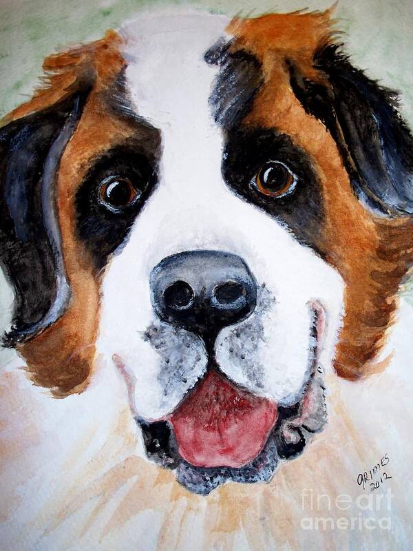 Dog Art Print featuring the painting Beautiful Bear by Carol Grimes
