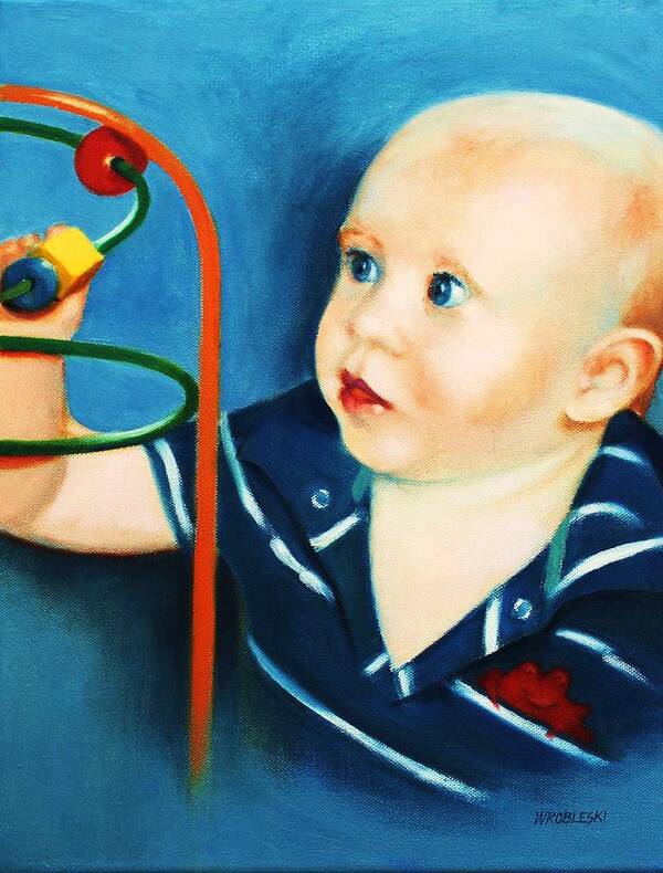 Children Art Print featuring the painting Brent by Peggy Wrobleski