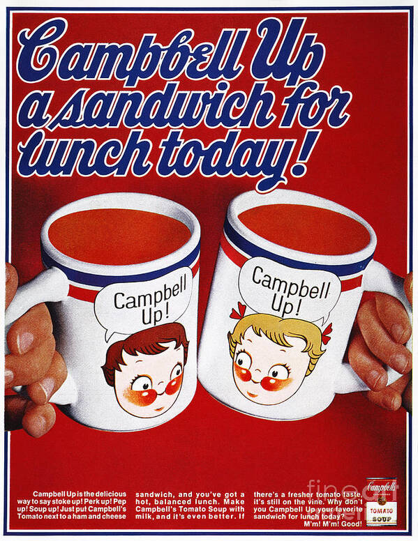 -domestic- Art Print featuring the photograph Campbells Soup Ad, 1969 by Granger