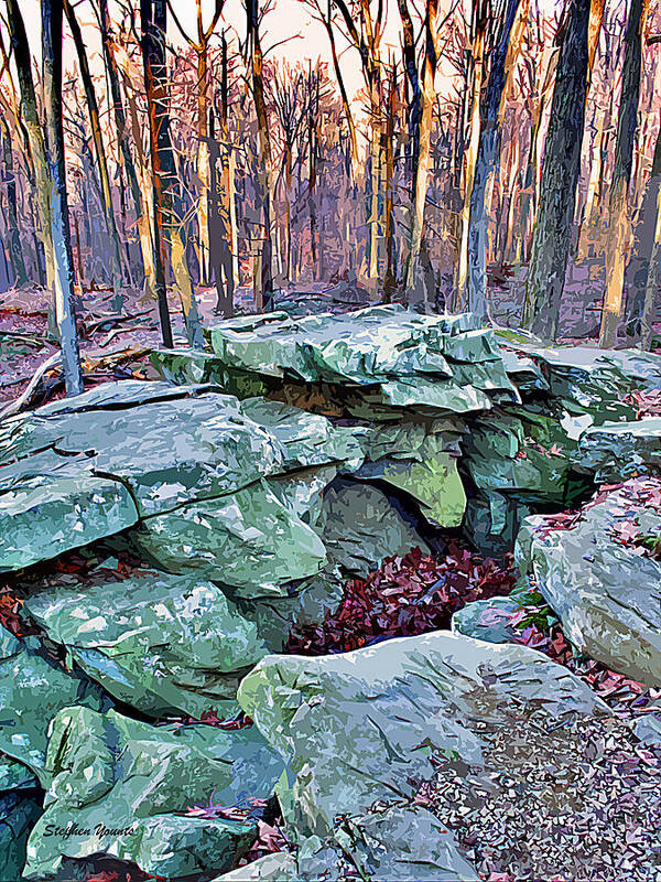 Catoctin Mountain Park Art Print featuring the digital art Catoctin Rock by Stephen Younts