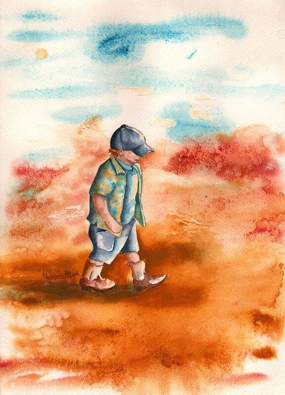 Chayton's Boots Art Print featuring the painting Chayton's Boots by Sharon Mick