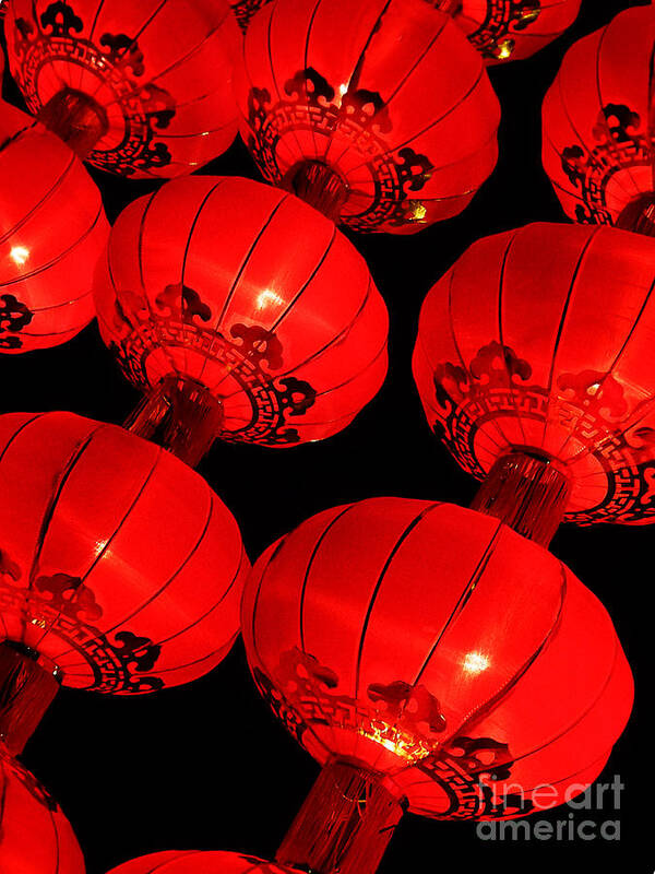 Asia Art Print featuring the photograph Chinese Lanterns 6 by Xueling Zou