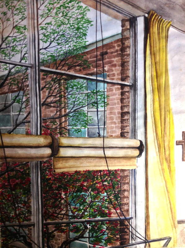 Water Color Art Print featuring the painting Classroom Window by MB Matthews