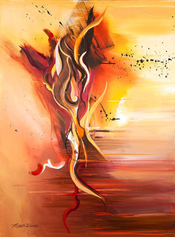 Abstract Art Print featuring the painting Dance of Passion by Michelle Constantine