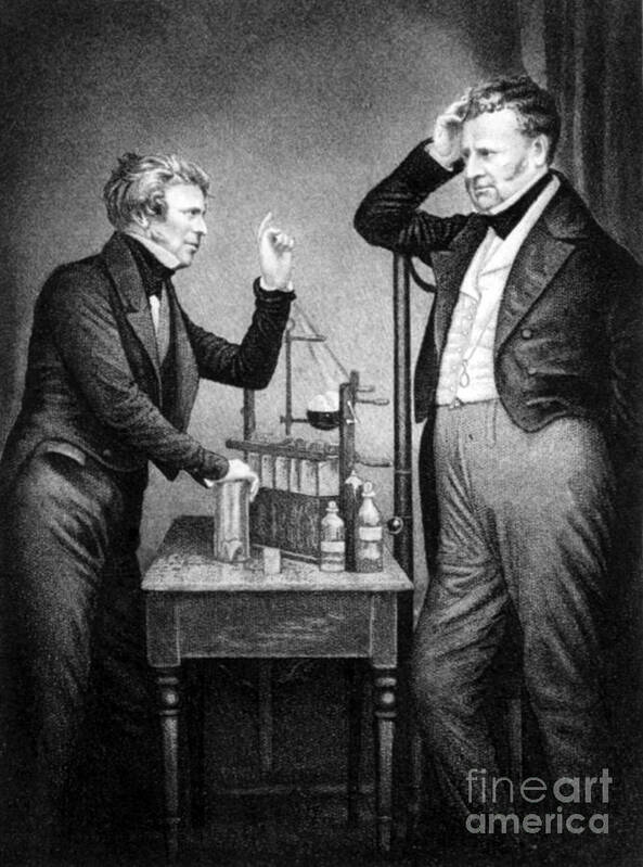 Science Art Print featuring the photograph Daniell And Faraday, Founders by Science Source