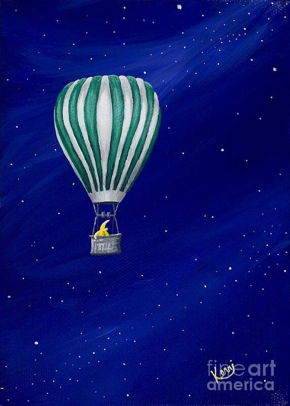 Hot Air Art Print featuring the painting Daydreaming in a Hot Air Balloon by Kerri Sewolt
