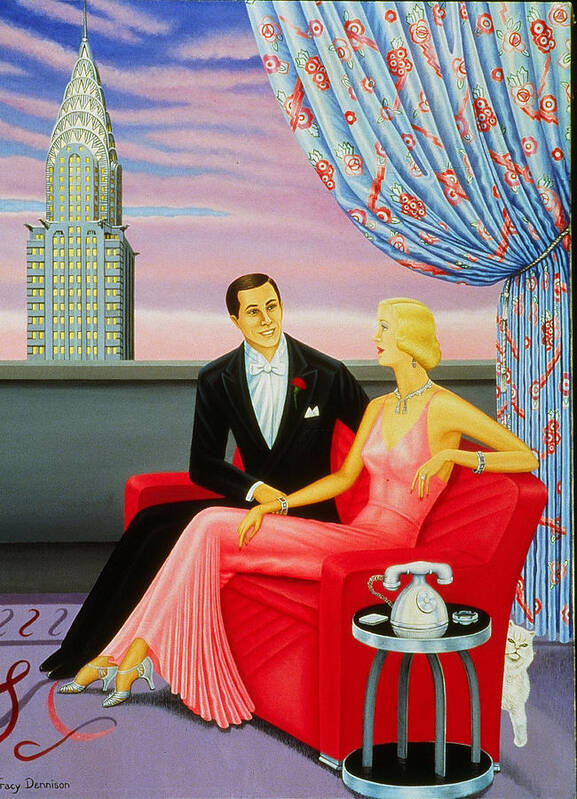  Art Print featuring the painting Deco Delight by Tracy Dennison