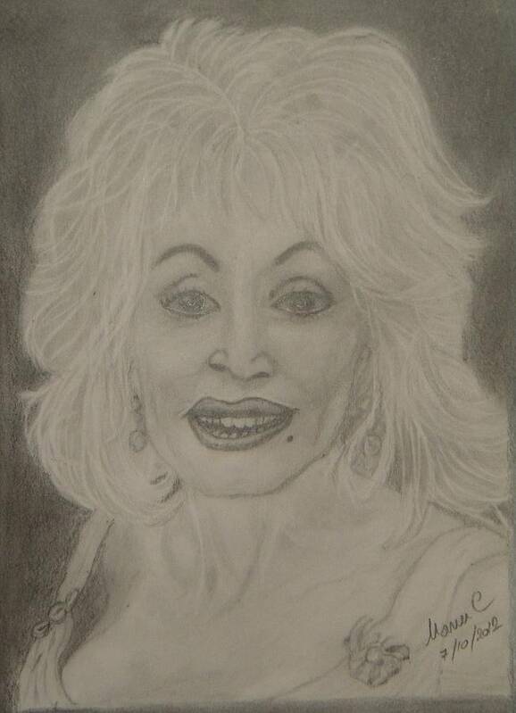 Dolly Parton Art Print featuring the drawing Dolly Parton by Manuela Constantin