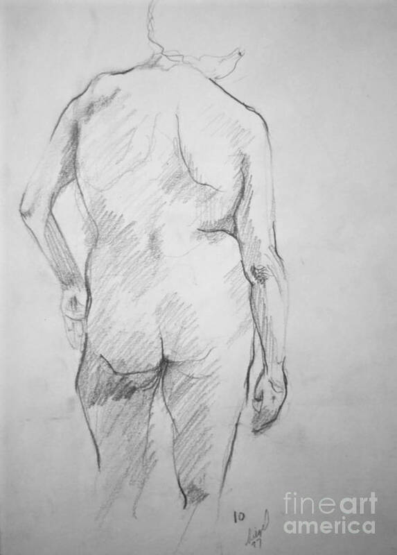 Woman Art Print featuring the drawing Figure Study by Rory Siegel