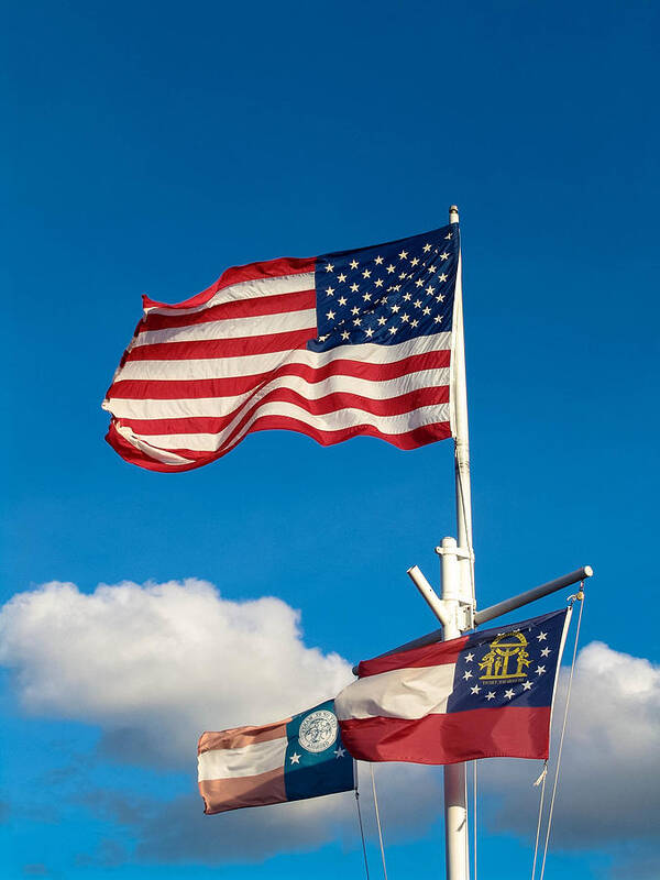 Flag Art Print featuring the photograph Flying High by Al Griffin