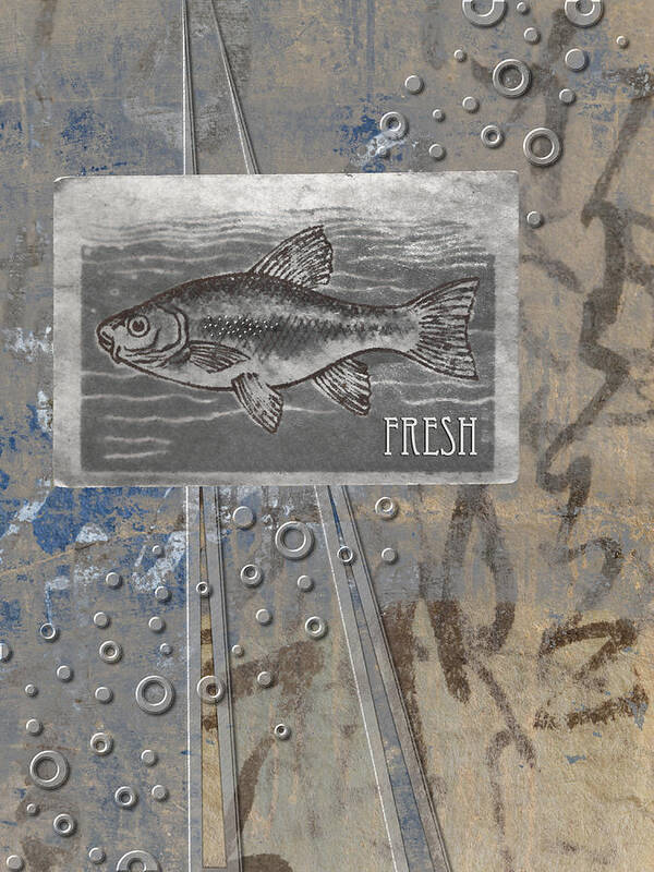 Photomontage Art Print featuring the photograph Fresh Fish by Carol Leigh