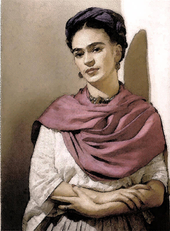 Expressive Art Print featuring the photograph Frida Interpreted 2 by Lenore Senior