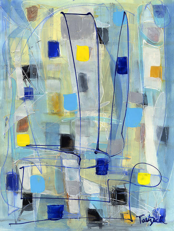 Abstract Art Print featuring the painting Ghost Block by Lynne Taetzsch