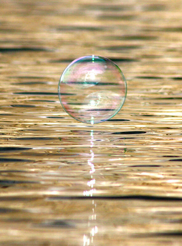 Bubble Art Print featuring the photograph Golden Bubble by Cathie Douglas