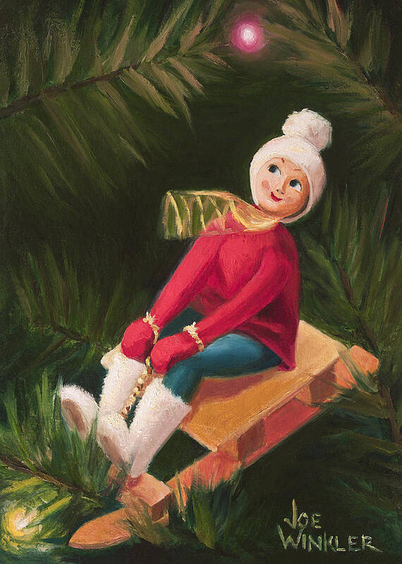  Art Print featuring the painting Jolly Old Elf by Joe Winkler