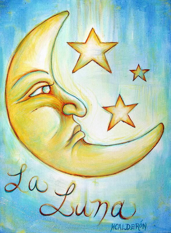 Luna Art Print featuring the painting La Luna by Heather Calderon