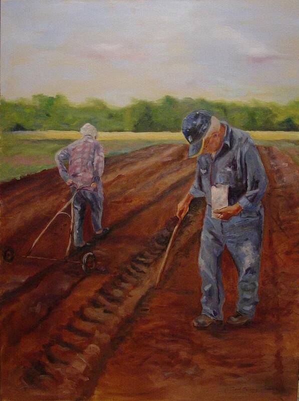 Landscape Art Print featuring the painting Laying Off Rows by Carol Berning