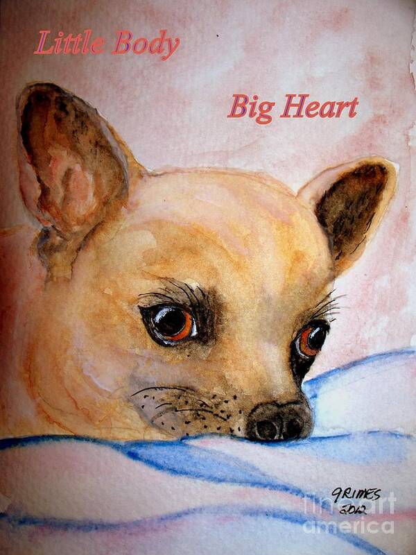 Dog Art Print featuring the painting Little Body by Carol Grimes