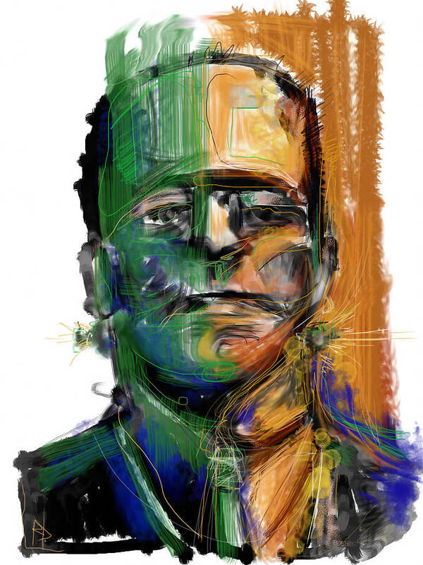 Frankenstein Art Print featuring the mixed media Mad Man by Russell Pierce