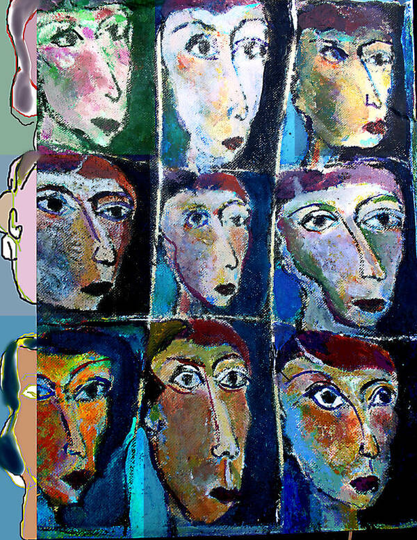 Trust Art Print featuring the mixed media Make Faces 3 by Noredin Morgan