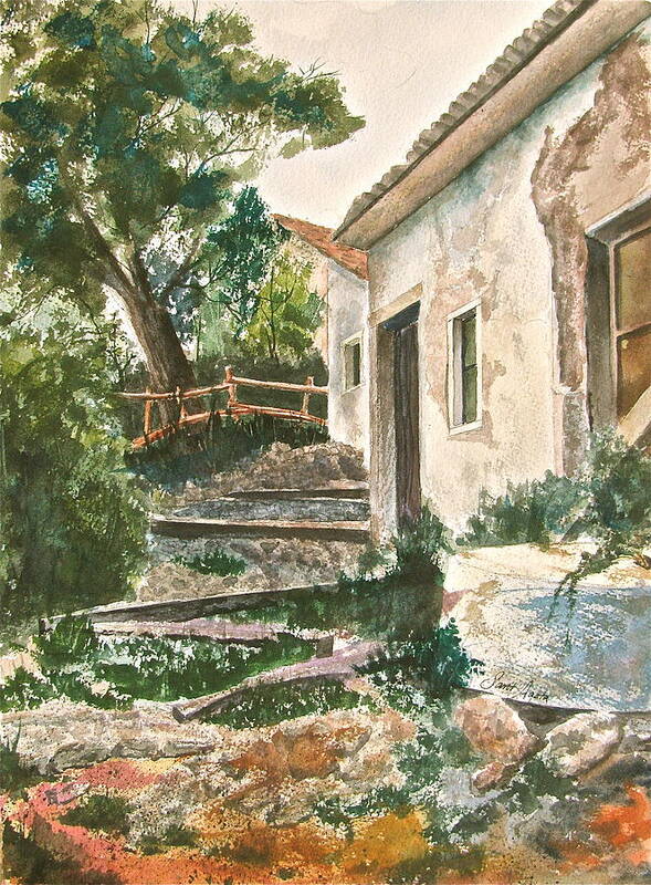 Greece Art Print featuring the painting Millstone Aria by Frank SantAgata