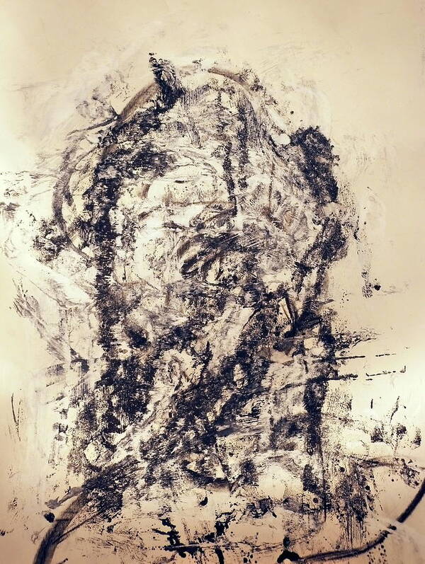 � Art Print featuring the painting Monoprint Portrait 2 by JC Armbruster