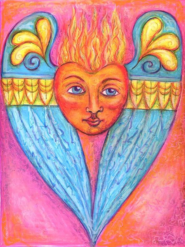 Heart Art Print featuring the painting My burning love by Suzan Sommers