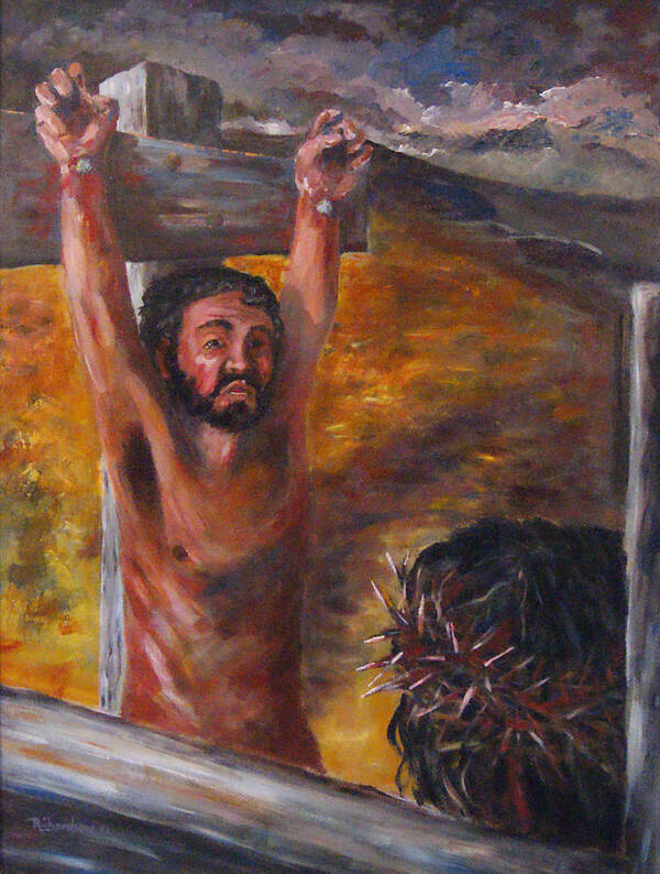 Crucifixion Art Print featuring the painting Now I Know by George Richardson
