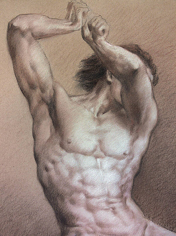 Man Art Print featuring the drawing Nude 9 a by Valeriy Mavlo