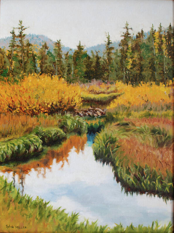 Landscape Art Print featuring the painting October Splendor by Sylvia Miller