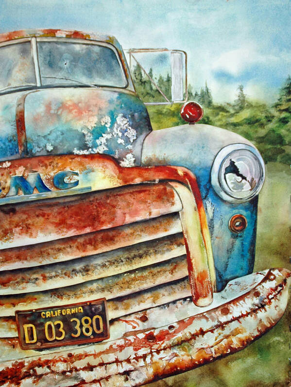 Rust Art Print featuring the painting Old Rusty by Diane Fujimoto