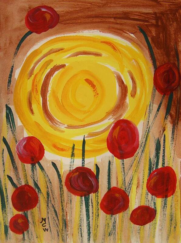 Sun Art Print featuring the painting On a Sunny Island by Mary Carol Williams