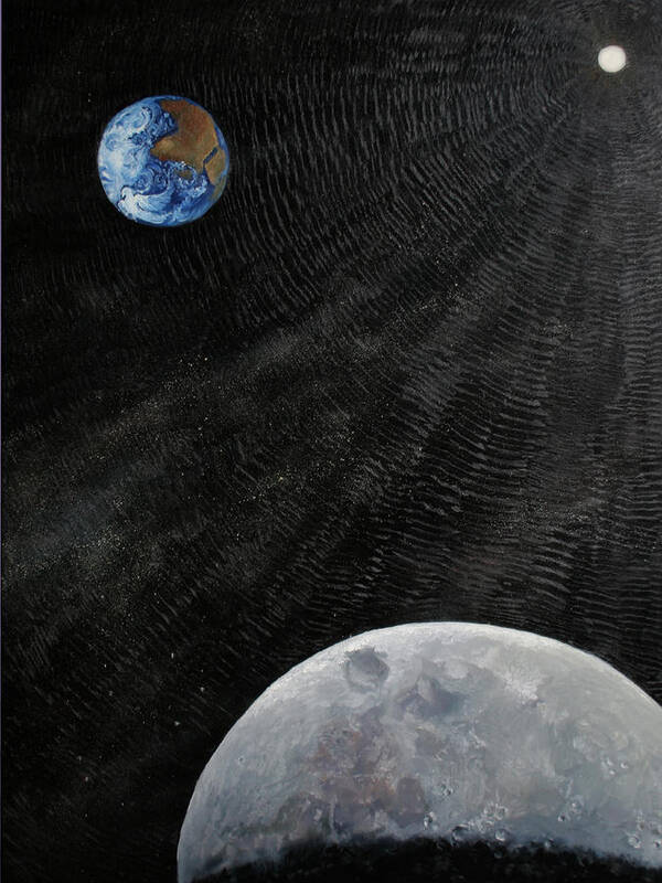 Sun Art Print featuring the painting Outer Space by Alan Schwartz
