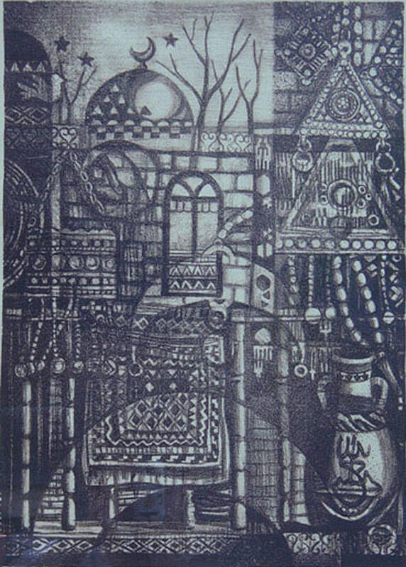 Arab Art Print featuring the digital art Rural Memory by Ousama Lazkani