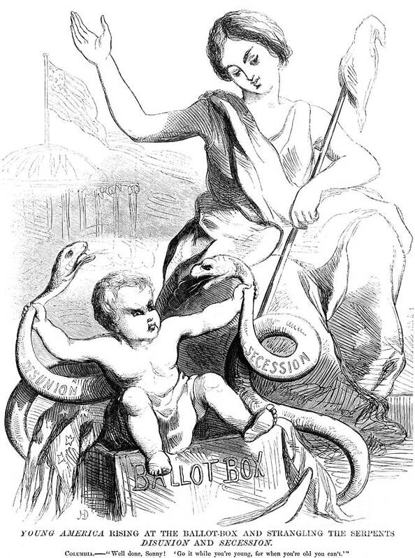 1860 Art Print featuring the photograph Secession Cartoon, 1860 by Granger