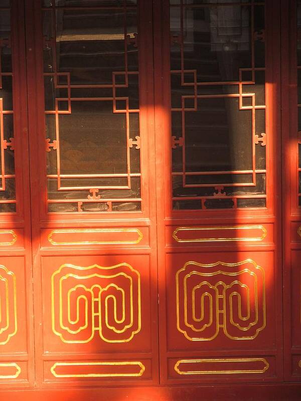 Door Art Print featuring the photograph Shadow On Door by Alfred Ng