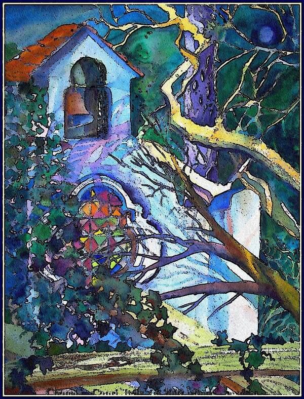 Chapel Art Print featuring the painting Silence at St. Michel Chapel in Capri Italy by Mindy Newman