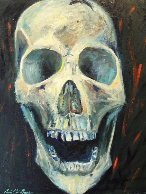 Skull Art Print featuring the painting Skull by Daniel W Green