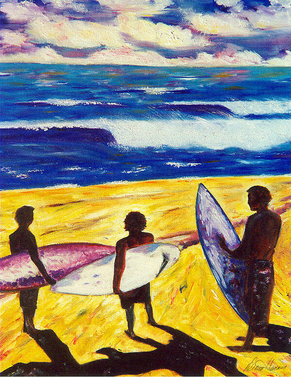 Surfers Art Print featuring the photograph Surf's Up by Diana Haronis