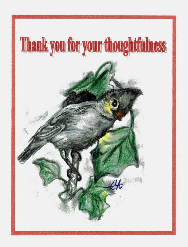 Thoughtfulness Art Print featuring the drawing Thank You by Carol Allen Anfinsen