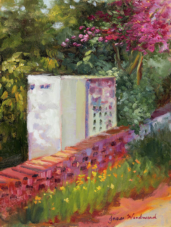 Garden Art Print featuring the painting The Garden Wall by Jane Woodward