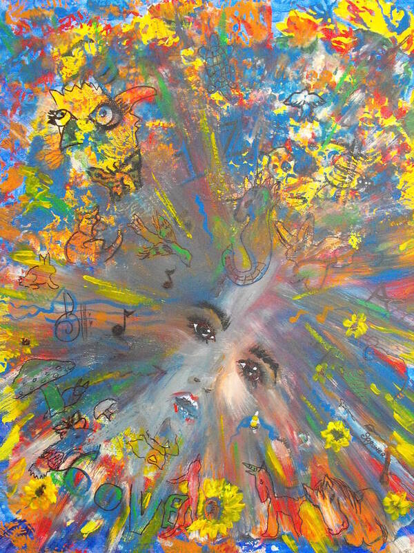 Psychedelic Art Print featuring the painting Tripping by Susan Bruner