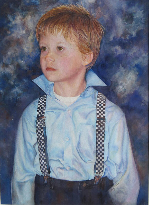 Blue Boy Art Print featuring the painting Blue Boy by Mary Beglau Wykes