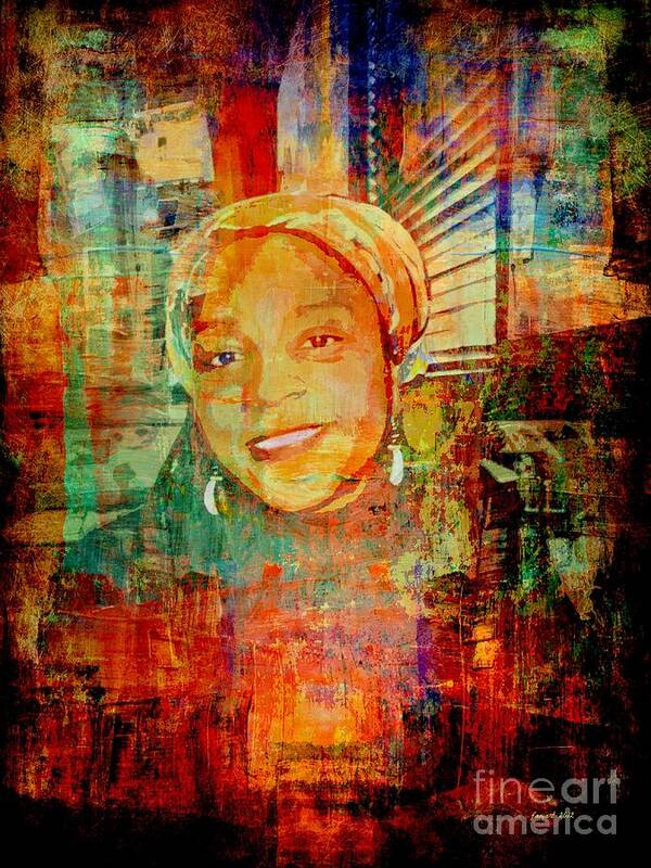  Art Print featuring the mixed media When Brown Eyes Are Turning Bleu by Fania Simon
