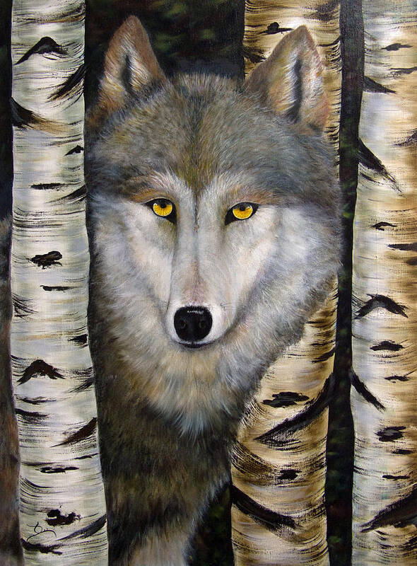 Wolf Art Print featuring the painting Wolf Beauty by Dee Carpenter