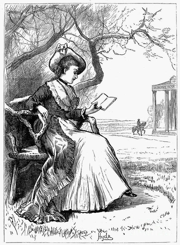 1876 Art Print featuring the photograph Woman Reading, 1876 by Granger