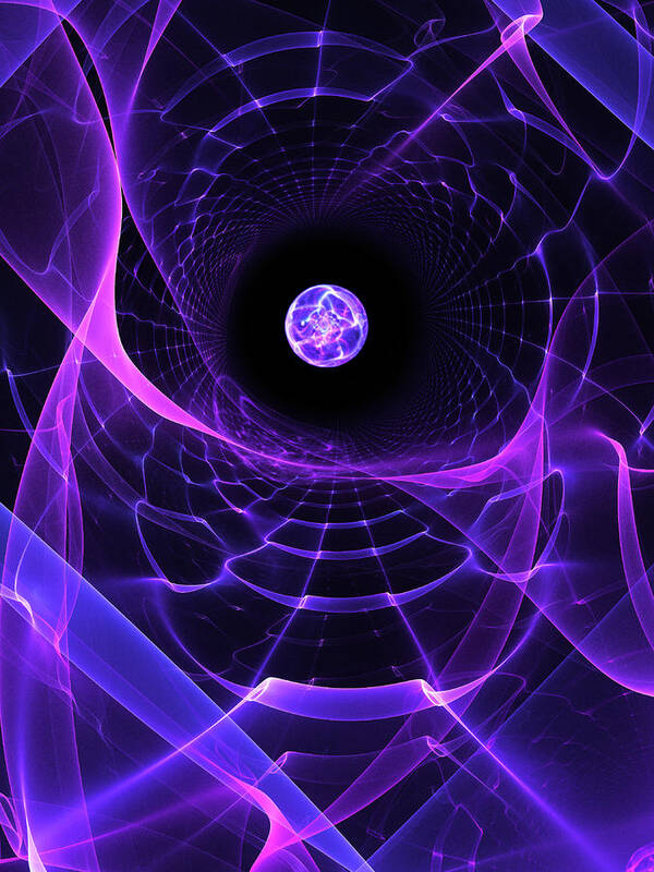 Space Art Print featuring the digital art Wormhole by Pam Blackstone