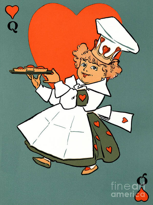  Queen Of Hearts Art Print featuring the digital art Queen of Hearts illustration 1901 by Heidi De Leeuw