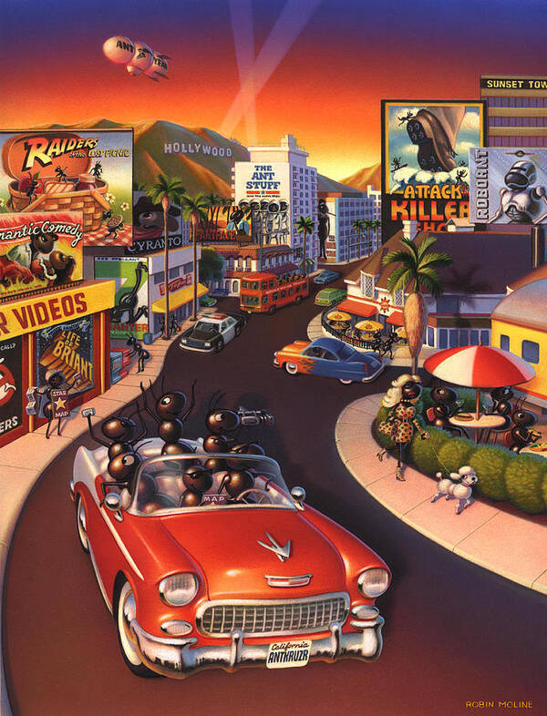  Ants Art Print featuring the painting Ants on the Sunset Strip by Robin Moline